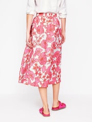 Boden Pink Verity 100% Linen Midi Skirt - Image 4 of 6