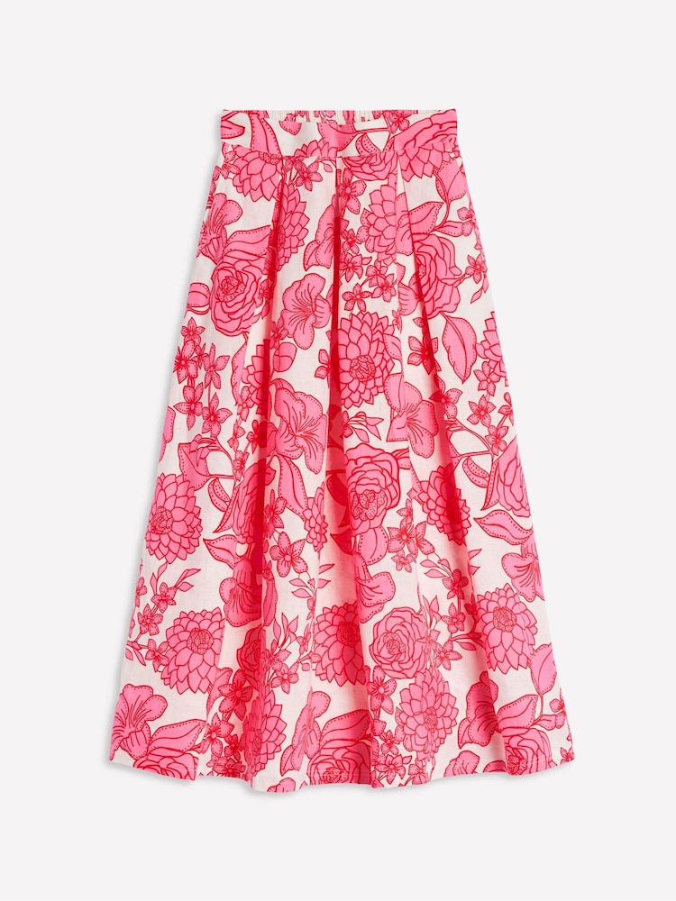 Boden Pink Verity 100% Linen Midi Skirt - Image 6 of 6 Boden Pink Verity 100% Linen Midi Skirt - Image 6 of 6