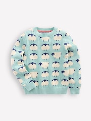 Boden Blue Novelty 100% Cotton Jumper - Image 1 of 4