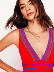 Boden Red Porto V-Neck Swimsuit - Image 4 of 6