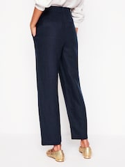 Boden Blue Westbourne Crop Linen 100% Cotton Trousers - Image 3 of 5
