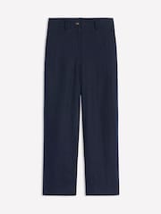 Boden Blue Westbourne Crop Linen 100% Cotton Trousers - Image 5 of 5
