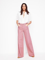 Boden Pink High Rise Wide Leg Jeans - Image 1 of 6
