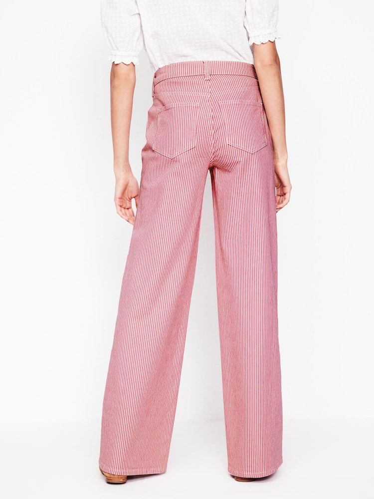 Boden Pink High Rise Wide Leg Jeans - Image 3 of 6