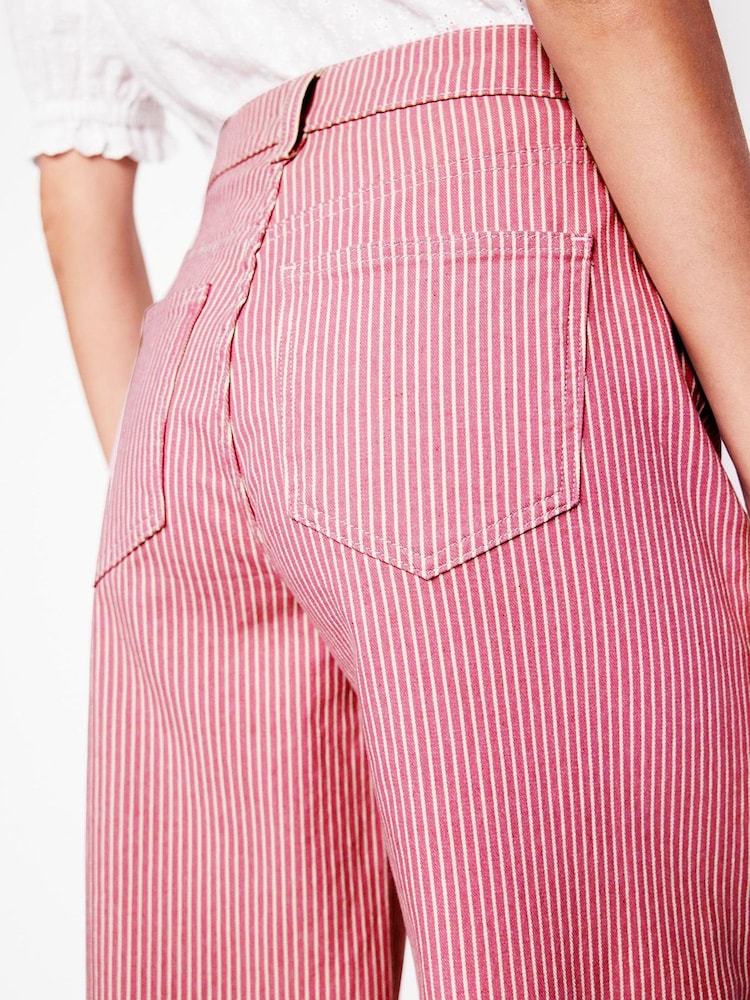 Boden Pink High Rise Wide Leg Jeans - Image 5 of 6