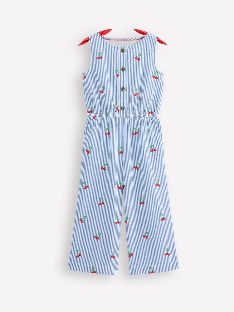 Boden Blue Wide Leg 100% Cotton Jumpsuit - Image 2 of 3