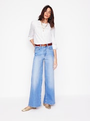 Boden White Pintuck Yoke 100% Cotton Top - Image 4 of 5
