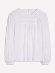 Boden White Pintuck Yoke 100% Cotton Top - Image 5 of 5