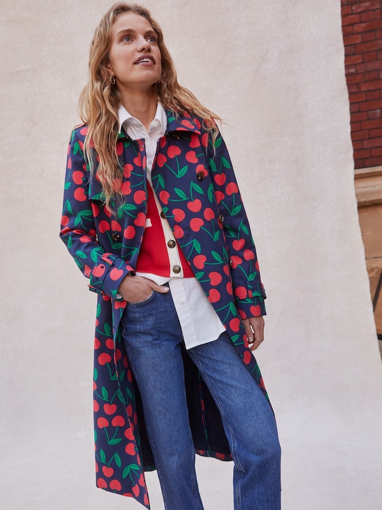 Boden Blue Cheltenham Trench 100% Cotton Coat - Image 1 of 7