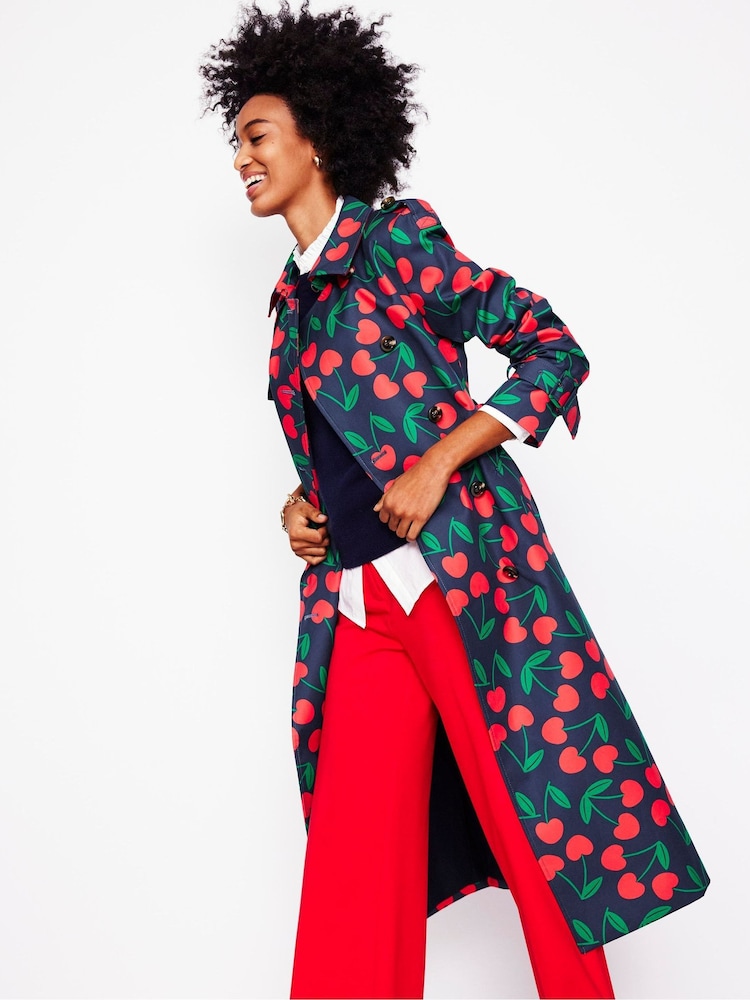 Boden Blue Cheltenham Trench 100% Cotton Coat - Image 2 of 7