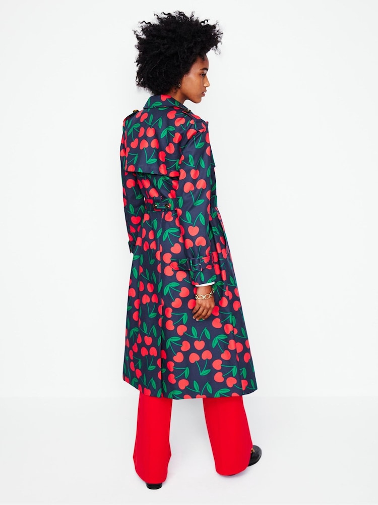 Boden Blue Cheltenham Trench 100% Cotton Coat - Image 4 of 7