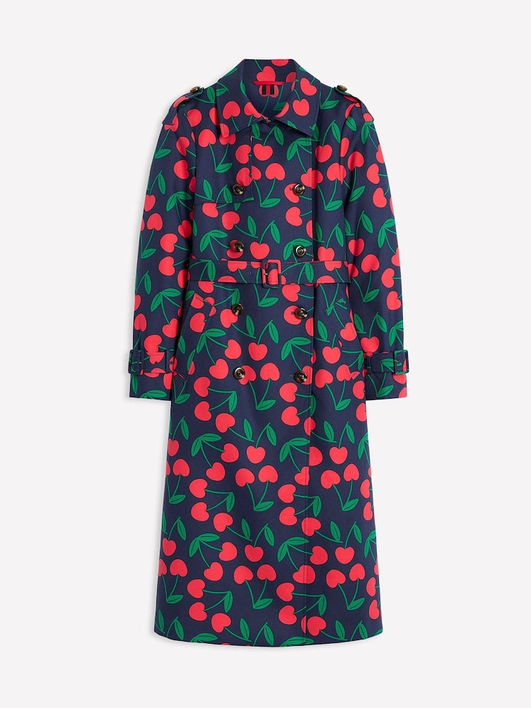 Boden Blue Cheltenham Trench 100% Cotton Coat - Image 7 of 7