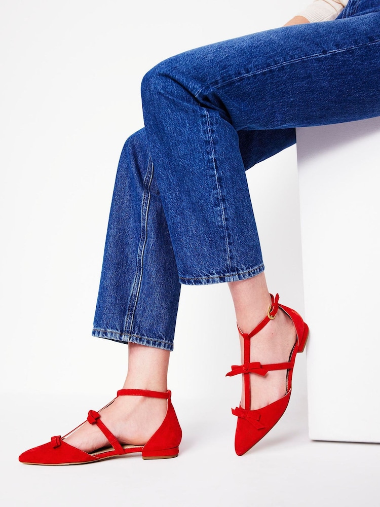 Boden Red Point Bow Mary Jane Shoes - Image 1 of 5