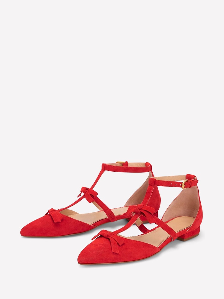 Boden Red Point Bow Mary Jane Shoes - Image 3 of 5