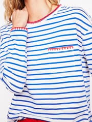 Boden Blue Blanket Stitch 100% Cotton Top - Image 2 of 5