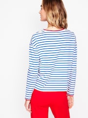 Boden Blue Blanket Stitch 100% Cotton Top - Image 3 of 5