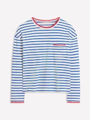 Boden Blue Blanket Stitch 100% Cotton Top - Image 5 of 5