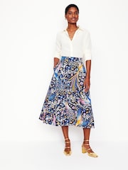 Boden Green Isabella Cotton Sateen Skirt - Image 1 of 6