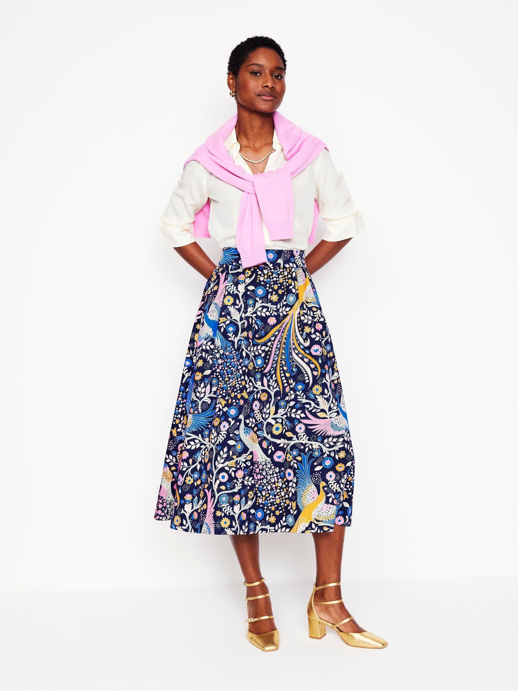 Buy Boden Green Isabella Cotton Sateen Skirt from Next USA