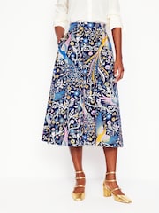 Boden Green Isabella Cotton Sateen Skirt - Image 5 of 6