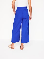 Boden Blue Cropped Double Cloth 100% Cotton Trousers - Image 3 of 5