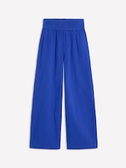 Boden Blue Cropped Double Cloth 100% Cotton Trousers - Image 5 of 5