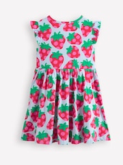 Boden Blue Posie Frill Sleeve 100% Cotton Dress - Image 2 of 3