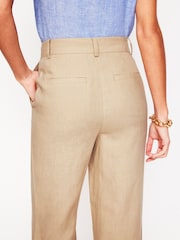 Boden Brown Westbourne Crop Linen 100% Cotton Trousers - Image 3 of 6