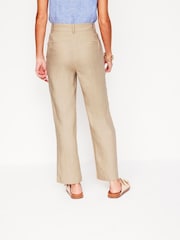 Boden Brown Westbourne Crop Linen 100% Cotton Trousers - Image 5 of 6
