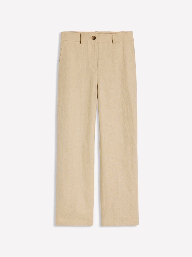 Boden Brown Westbourne Crop Linen 100% Cotton Trousers - Image 6 of 6 Boden Brown Westbourne Crop Linen 100% Cotton Trousers - Image 6 of 6