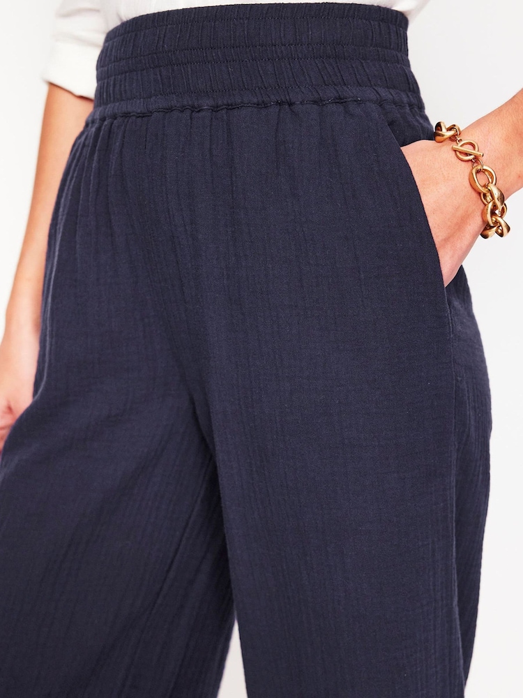 Boden Blue Light Cropped Double Cloth 100% Cotton Trousers - Image 2 of 5 Boden Blue Light Cropped Double Cloth 100% Cotton Trousers - Image 2 of 5