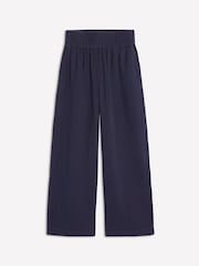 Boden Blue Light Cropped Double Cloth 100% Cotton Trousers - Image 5 of 5