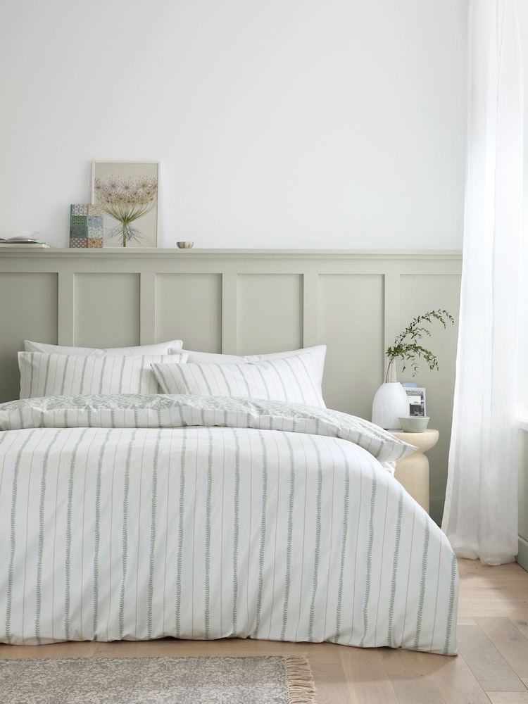 Bianca Green Scallop Floral Cotton Duvet Cover Set - Image 2 of 4