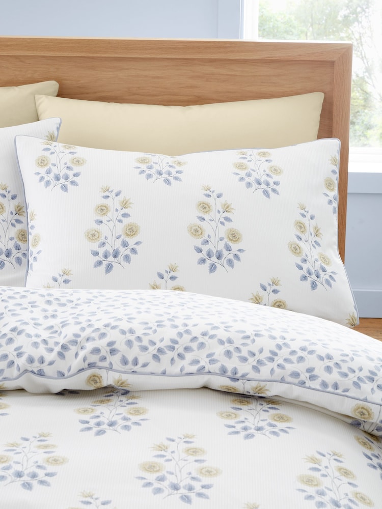 Bianca Eloise Floral Cotton Satin Stripe Duvet Cover Set - Image 3 of 6