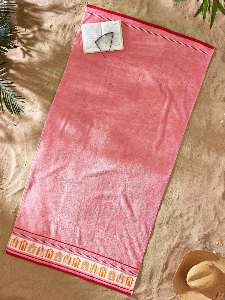 Catherine Lansfield Beach Huts Cotton Extra Large Beach Towel - Bild 1 von 3 Catherine Lansfield Beach Huts Cotton Extra Large Beach Towel - Bild 1 von 3