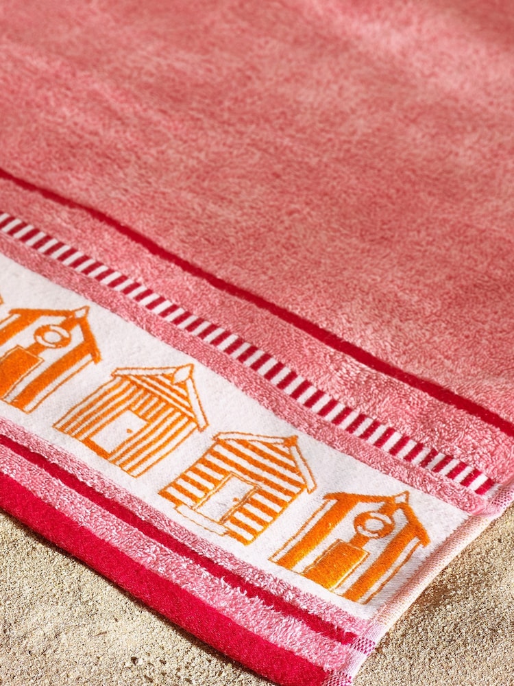 Catherine Lansfield Beach Huts Cotton Extra Large Beach Towel - Bild 2 von 3 Catherine Lansfield Beach Huts Cotton Extra Large Beach Towel - Bild 2 von 3