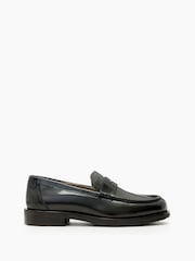 AllSaints Black Bloom 100% Cotton Loafers - Image 1 of 6