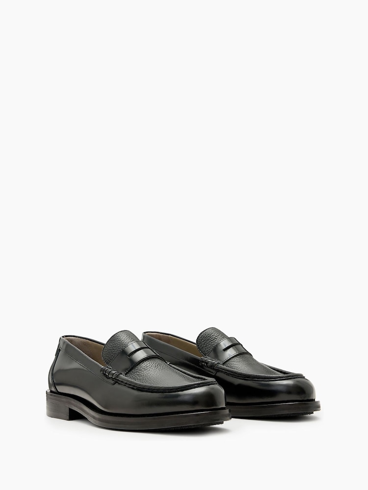 AllSaints Black Bloom 100% Cotton Loafers - Image 2 of 6