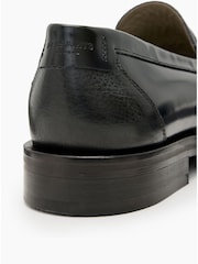 AllSaints Black Bloom 100% Cotton Loafers - Image 5 of 6