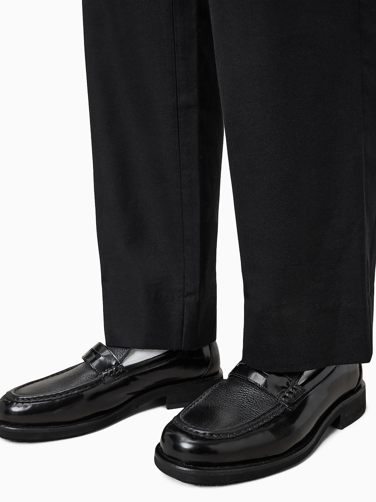 AllSaints Black Bloom 100% Cotton Loafers - Image 6 of 6