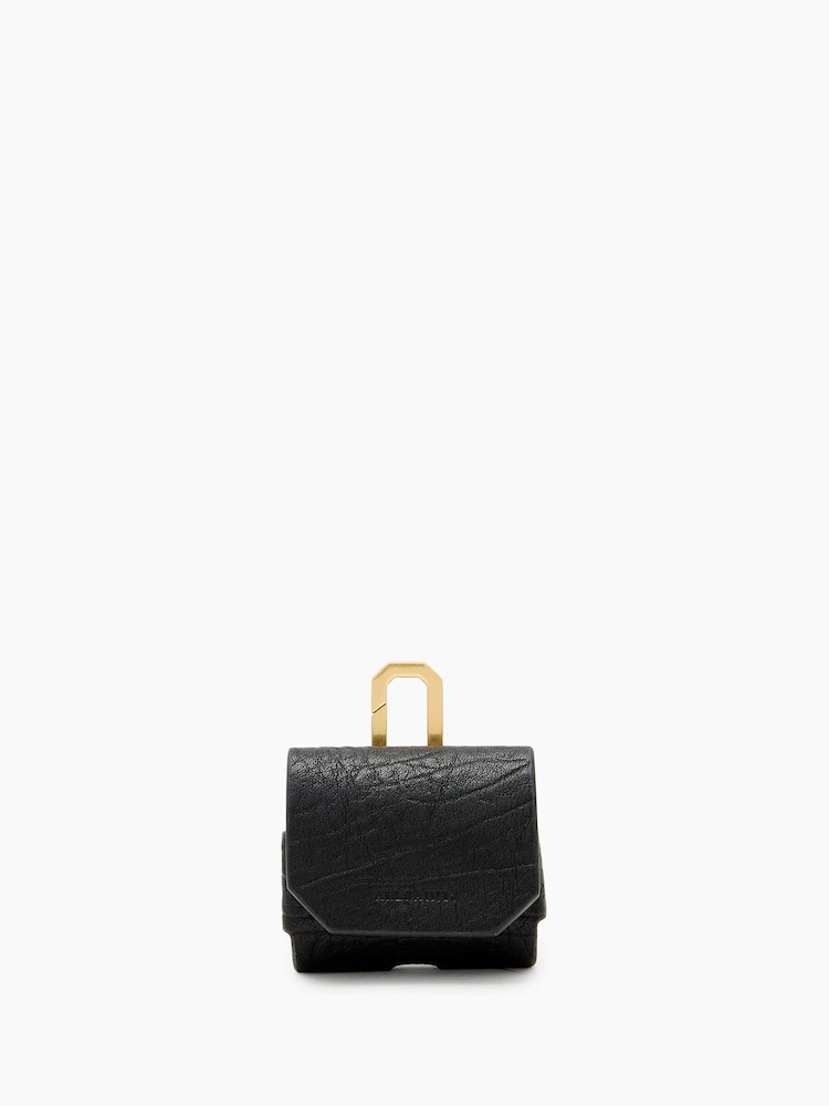 AllSaints Black Airpod Grain Case - Image 1 of 4