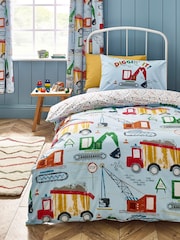 Catherine Lansfield Digger Dreams Reversible Duvet Cover Set - Image 1 of 4