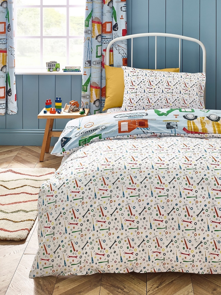 Catherine Lansfield Digger Dreams Reversible Duvet Cover Set - Image 2 of 4