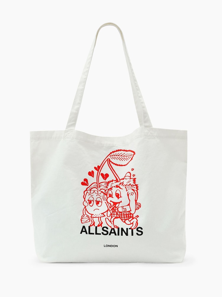 AllSaints White Breakup Tote Bag - Image 2 of 6