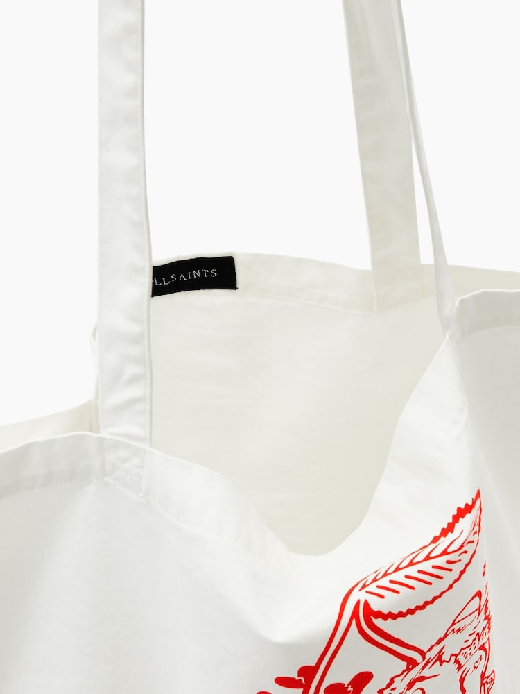 AllSaints White Breakup Tote Bag - Image 3 of 6
