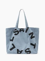 AllSaints Blue Large Tierra Tote Bag - Image 1 of 7