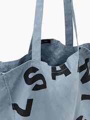 AllSaints Blue Large Tierra Tote Bag - Image 3 of 7