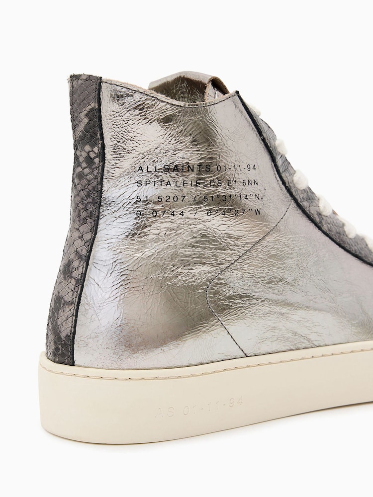 AllSaints Metallic Brown Tana Met High Top - Image 4 of 5