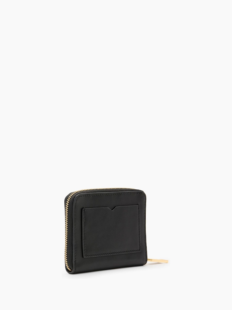 AllSaints Black Lena Hex Zip Wallet - Image 2 of 5