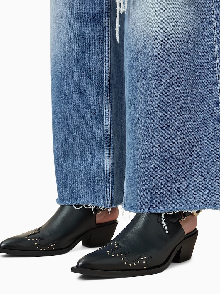 AllSaints Black Desola Stud Mules - Image 1 of 7